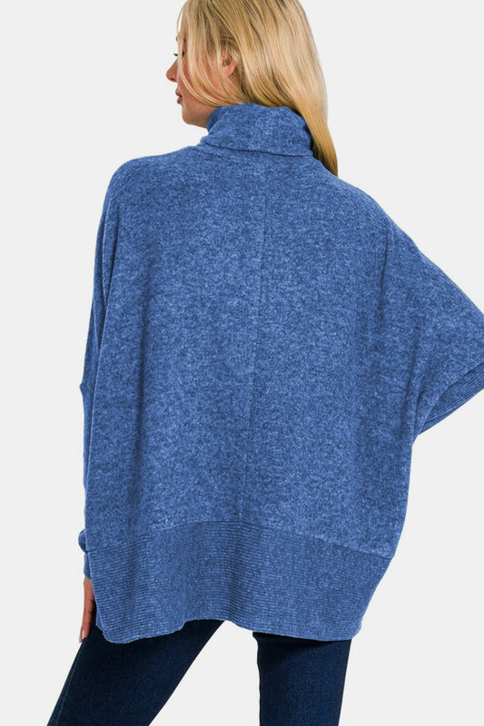 Zenana Full Size Brushed Melange Hacci Turtleneck Sweater Tops/Jackets/Sweaters Clothing Tops Ship from USA TikTok Trendsi USPS Walmart Zenana Trendsi https://www.cyberehub.com