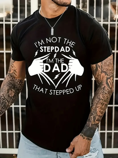 Stand Up Dad Stepfather T-shirt, Men's T-shirt, Summer, Spring, Autumn Casual Short Sleeved T-shirt, Top As Gifts Apparel/Shirt/Graphic Shirt SNULLO https://www.cyberehub.com