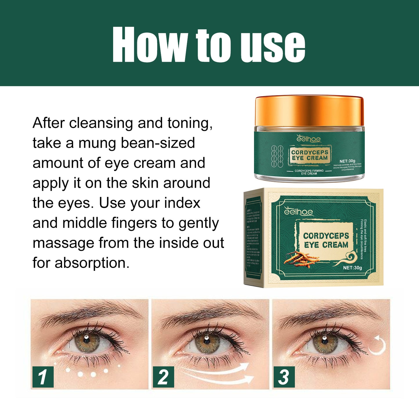 Cordyceps Eye Cream, Anti-wrinkle Hydrating Brightening Care Eye Cream Health Eprolo https://www.cyberehub.com