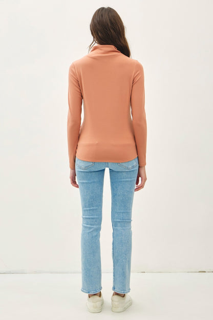 Be Cool Mock Neck Long Sleeve T-Shirt Apparel/Tops BE COOL Ship from USA TikTok Tops Trendsi USPS Walmart Walmart Apparel Trendsi https://www.cyberehub.com
