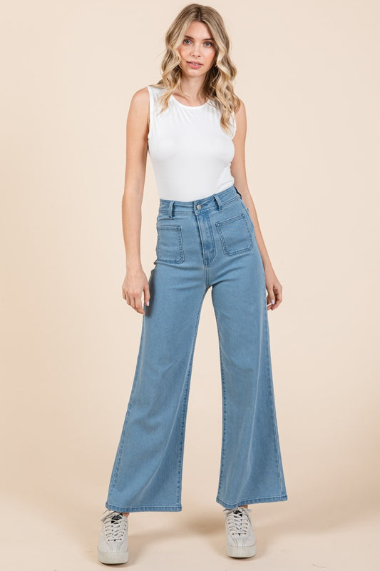 Mittoshop High Waist Wide Leg Jeans Denim Bottoms Bottoms Clothing Mittoshop Pants Ship from USA Women Trendsi https://www.cyberehub.com