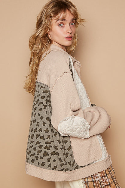 POL Leopard Exposed Seam Button Up Quilted Jacket Tops/Jackets/Sweaters Clothing Tops POL Ship from USA TikTok Trendsi USPS Walmart Trendsi https://www.cyberehub.com