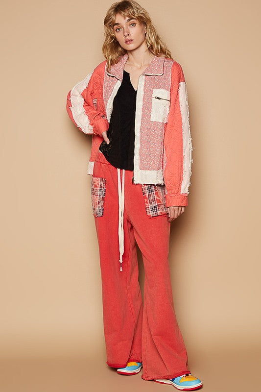 POL Floral Patchwork Zip Up Long Sleeve Jacket Apparel Apparel POL Ship from USA TikTok Trendsi Trendsi https://www.cyberehub.com