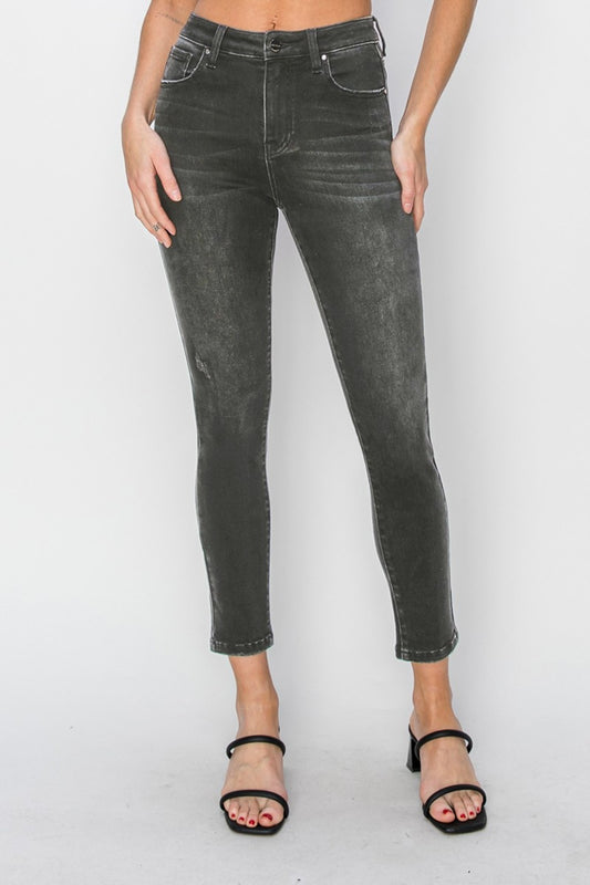 RISEN Full Size High Rise Ankle Skinny Jeans Black Bottoms Bottoms Clothing Pants RISEN Ship from USA Women Trendsi https://www.cyberehub.com