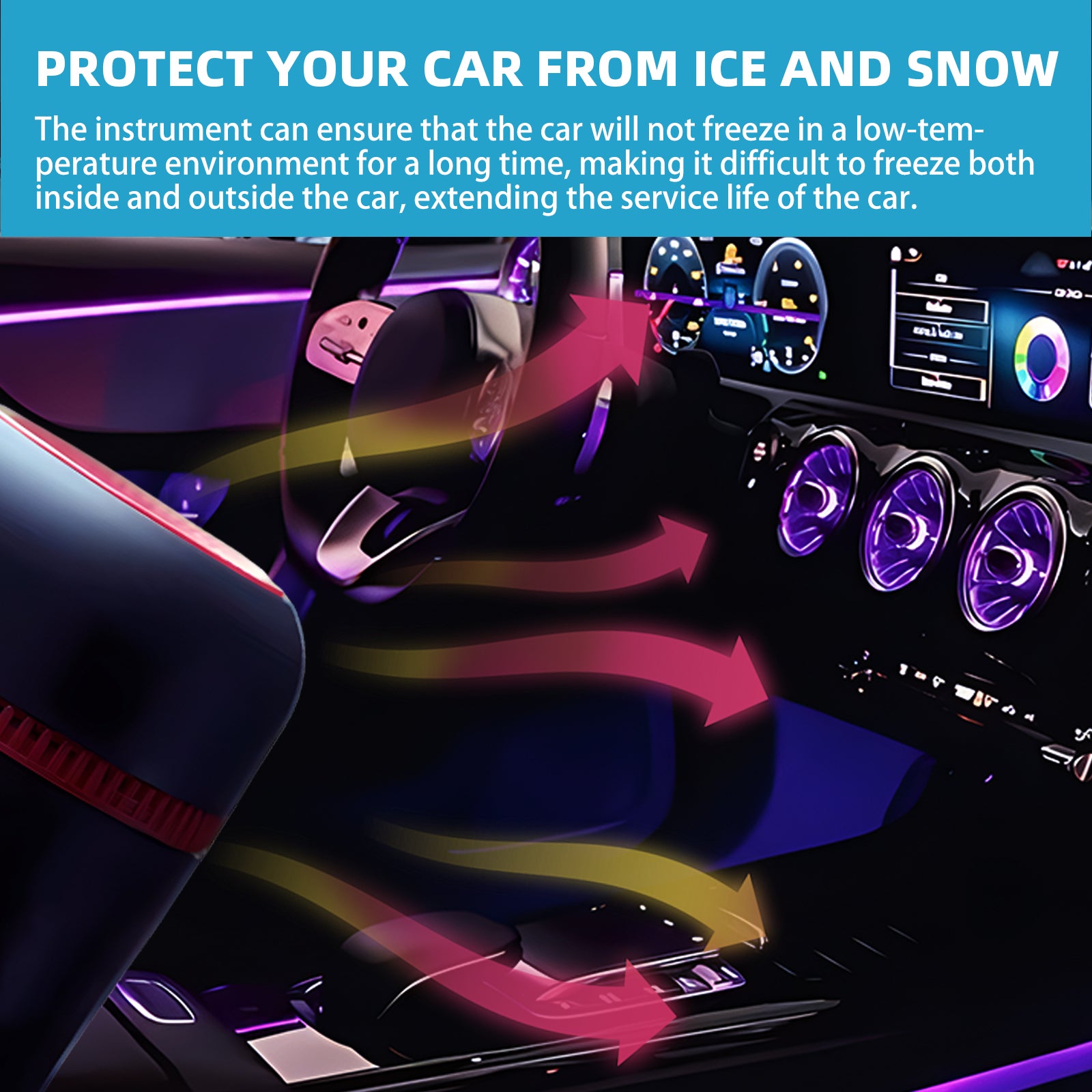 Rayhong Snow Remover, Car Windshield Defogging Deicing Quick Snow Melting Portable Heater Home Eprolo https://www.cyberehub.com