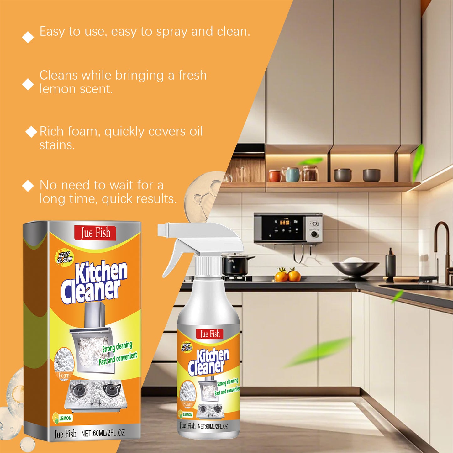 Jue-Fish Kitchen Foam Cleaner, Household Kitchen Hood Heavy Oil Foam Cleaner Oil Clean Home & Garden Home Goods Eprolo https://www.cyberehub.com