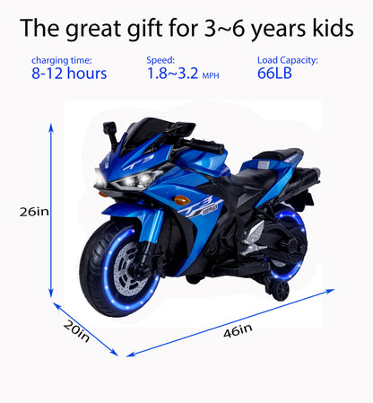 Kids Motorcycle, 12V Motorcycle for kids 3-6 years Boys and Girls 12v7ah Kids Motorcycle Ride On Toy with Training Wheels/manual throttle/ drive by hand /Lighting wheels Giga Kids Toys Giga https://www.cyberehub.com