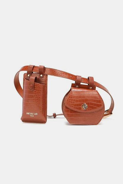 Nicole Lee USA 2 Piece Texture Belt Bag Brown One Size Nicole Lee USA Ship from USA TikTok USA Trendsi https://www.cyberehub.com