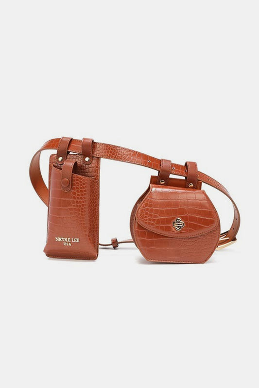 Nicole Lee USA 2 Piece Texture Belt Bag Brown One Size Nicole Lee USA Ship from USA TikTok USA Trendsi https://www.cyberehub.com