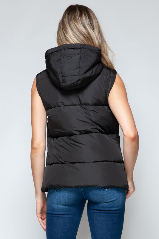 Snobbish Snap and Zip Closure Hooded Vest Shirt Apparel Clothing Tops price-change-job-active Ship from USA Shirts Snobbish USA Women Trendsi https://www.cyberehub.com