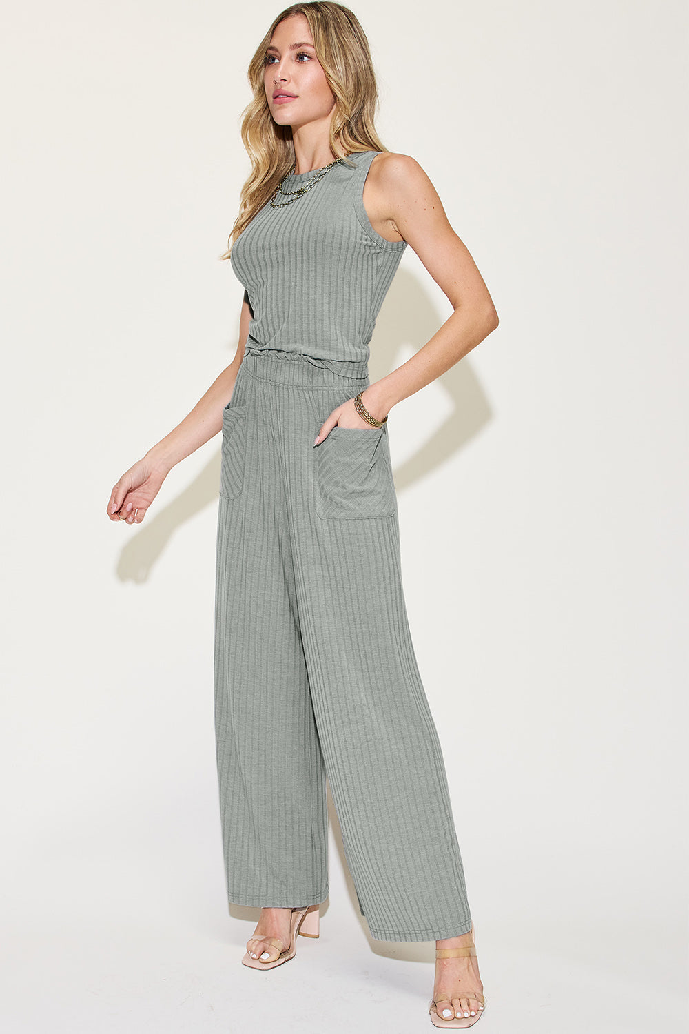 Basic Bae Full Size Ribbed Tank and Wide Leg Pants Set Apparel/Tops Basic Bae Ship from USA TikTok Tops Trendsi USPS Walmart Walmart Apparel Trendsi https://www.cyberehub.com