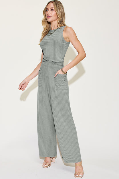 Basic Bae Full Size Ribbed Tank and Wide Leg Pants Set Apparel/Tops Basic Bae Ship from USA TikTok Tops Trendsi USPS Walmart Walmart Apparel Trendsi https://www.cyberehub.com