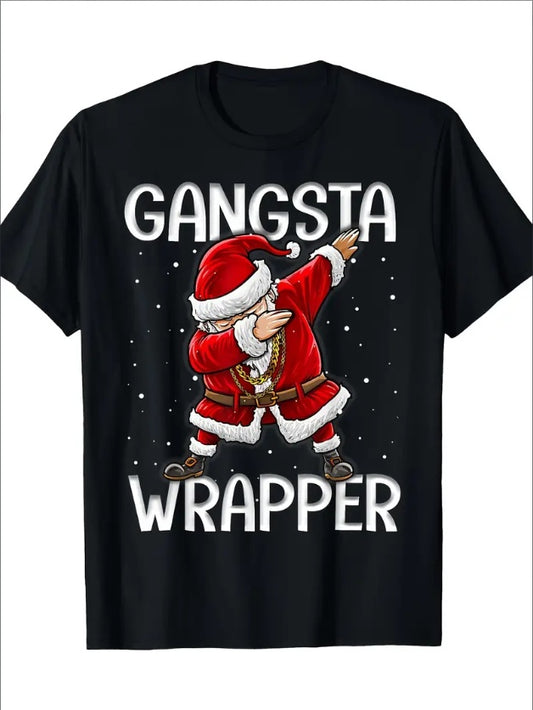Street-style Rap Santa Comedy Dance T-shirt Men's T-shirt Apparel/Shirt/Graphic Shirt SNULLO https://www.cyberehub.com