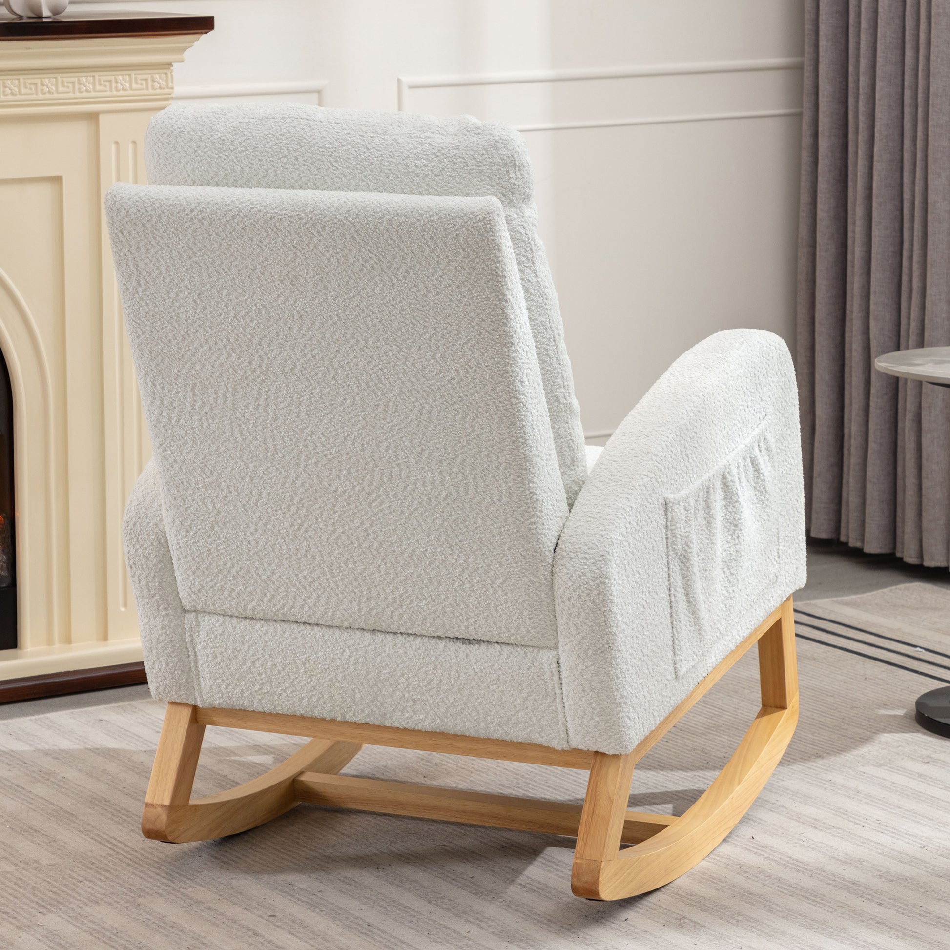 Accent Rocking Chair with Footrest High Back Rubber Wood Rocking Legs Bedroom Living Space 26.77D X 38.36W X 39.76H Inch Giga GNJ Home Home & Garden Walmart Giga https://www.cyberehub.com