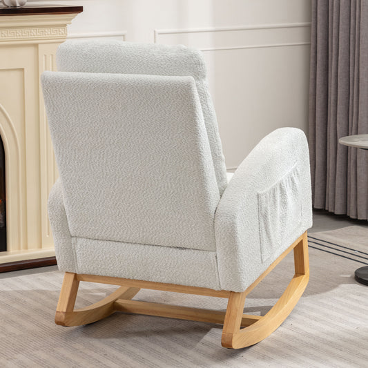 Accent Rocking Chair with Footrest High Back Rubber Wood Rocking Legs Bedroom Living Space 26.77D X 38.36W X 39.76H Inch Giga GNJ Home Home & Garden Walmart Giga https://www.cyberehub.com