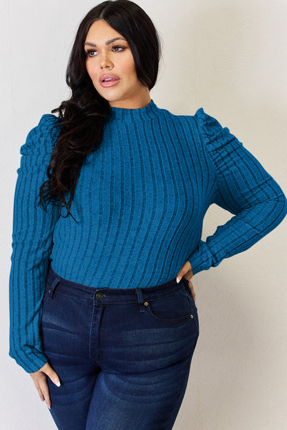 Basic Bae Full Size Ribbed Mock Neck Puff Sleeve T-Shirt Apparel/Tops Basic Bae Ship from USA TikTok Tops Trendsi USPS Walmart Walmart Apparel Trendsi https://www.cyberehub.com