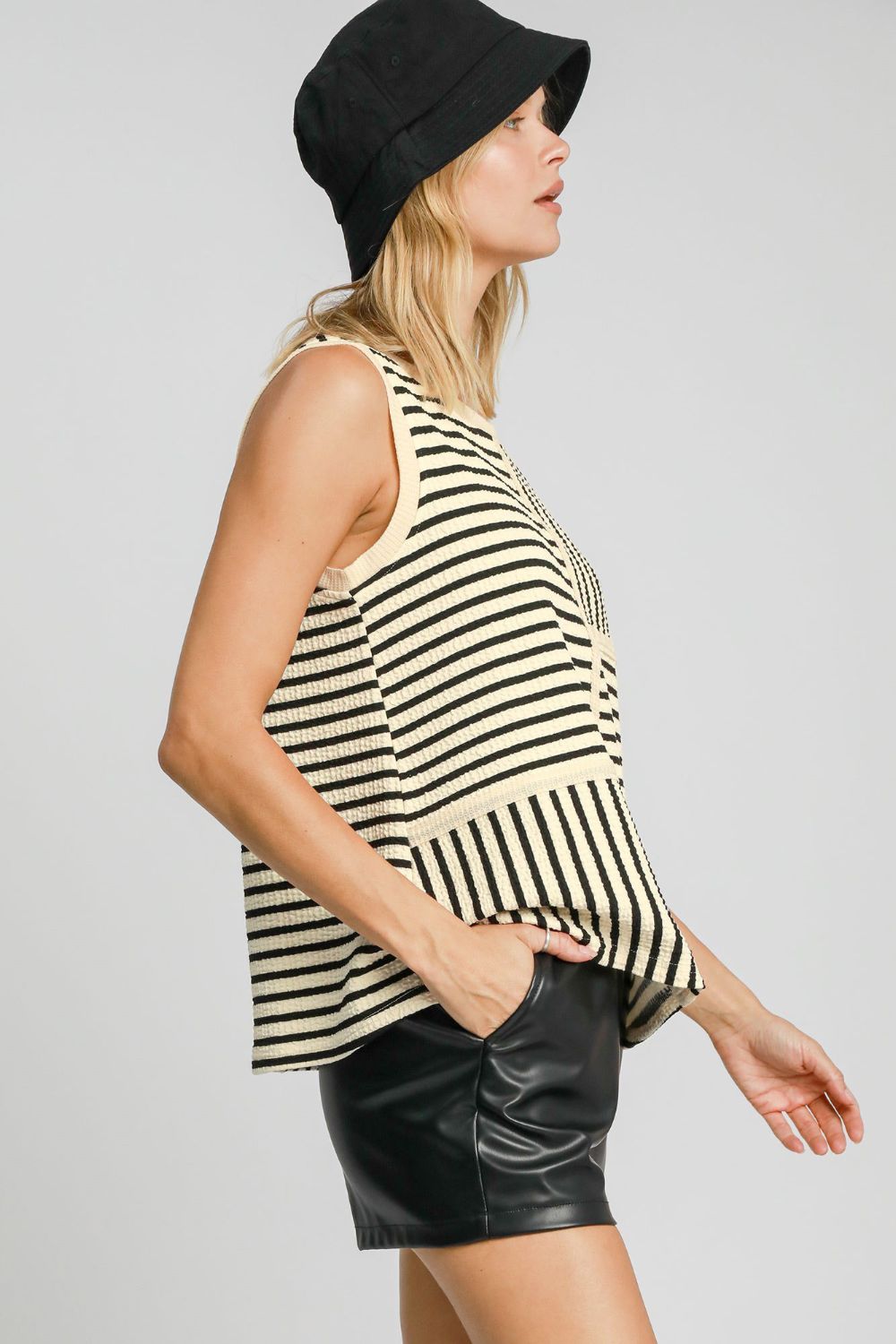 Umgee Round Neck Texture Striped Tank Apparel/Tops Ship from USA TikTok Tops Trendsi Umgee USA USPS Walmart Walmart Apparel Trendsi https://www.cyberehub.com