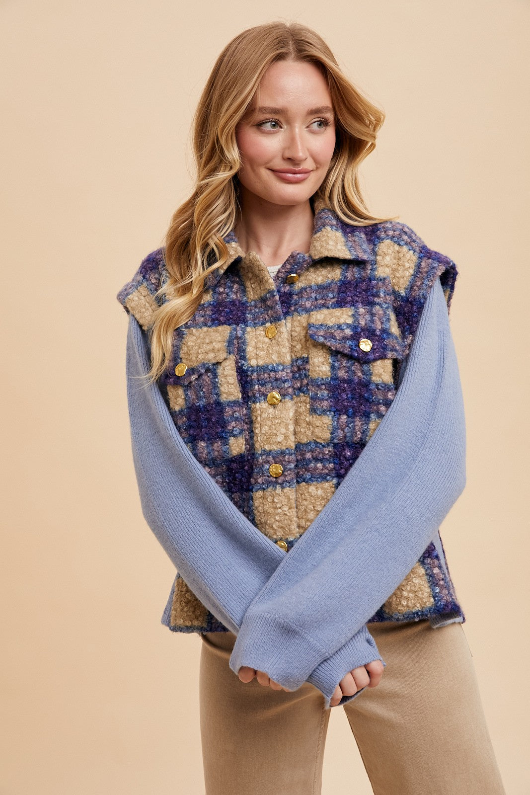 Annie Wear Faux Fur Plaid Button Up Jacket Apparel Annie Wear Apparel Ship from USA TikTok Trendsi Trendsi https://www.cyberehub.com