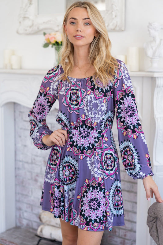 White Birch Printed Long Sleeve Mini Dress with Short Liner Apparel/Dress Dress Ship from USA TikTok Trendsi USPS Walmart Walmart Apparel White Birch Trendsi https://www.cyberehub.com