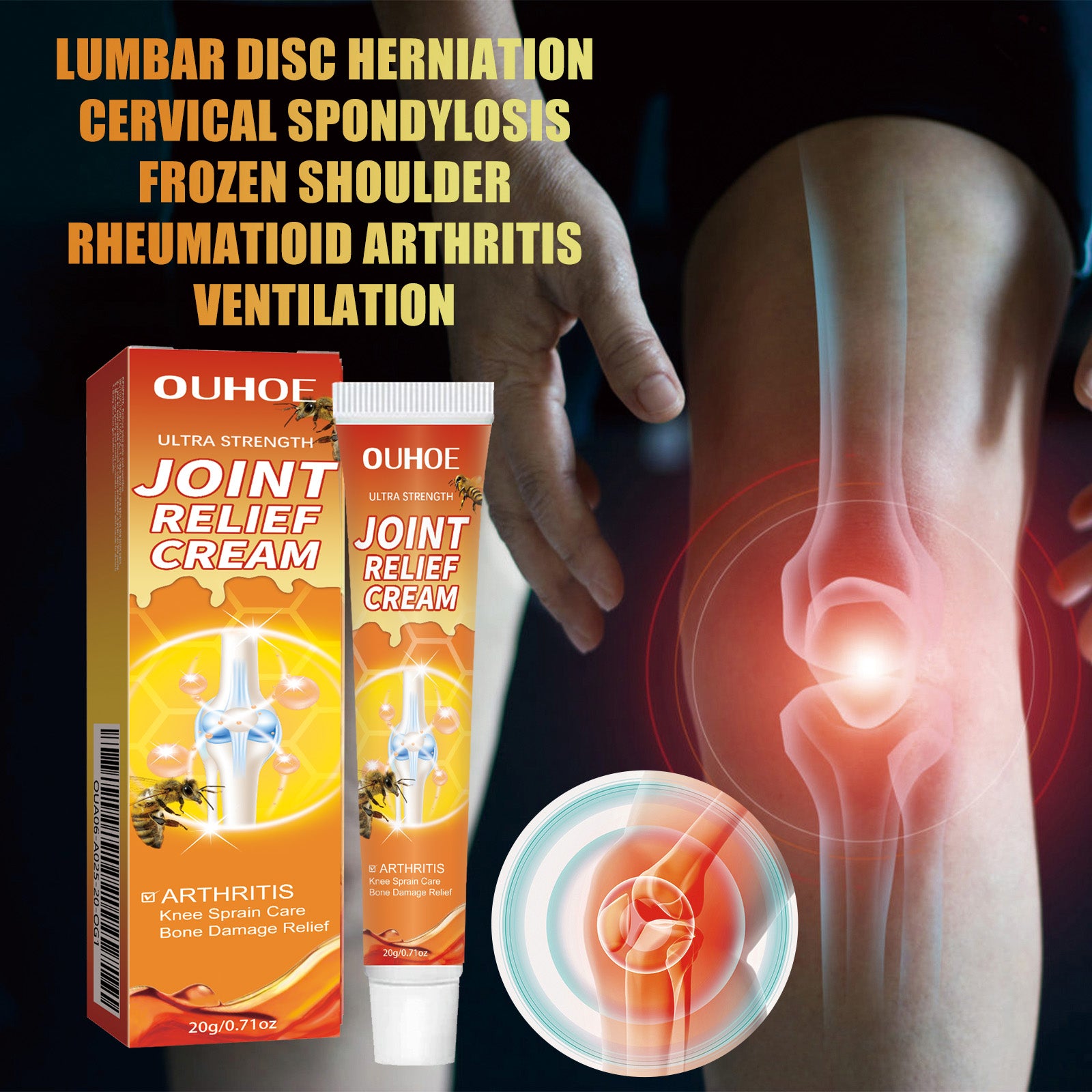 Bee Venom Joint Care Cream Shoulder Neck Knee Wrist Muscle Joint Massage Body Care Cream Health & Beauty Health Eprolo https://www.cyberehub.com
