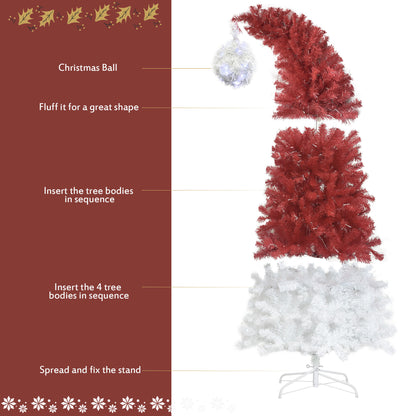 6FT Hinged Fir Artificial Fir Bent Top Christmas Tree, Xmas Tree Bendable Santa Hat Style Christmas Tree Holiday Decoration,1250 Lush Branch Tips, 300 LED Lights X-mas Furniture Giga Giga https://www.cyberehub.com