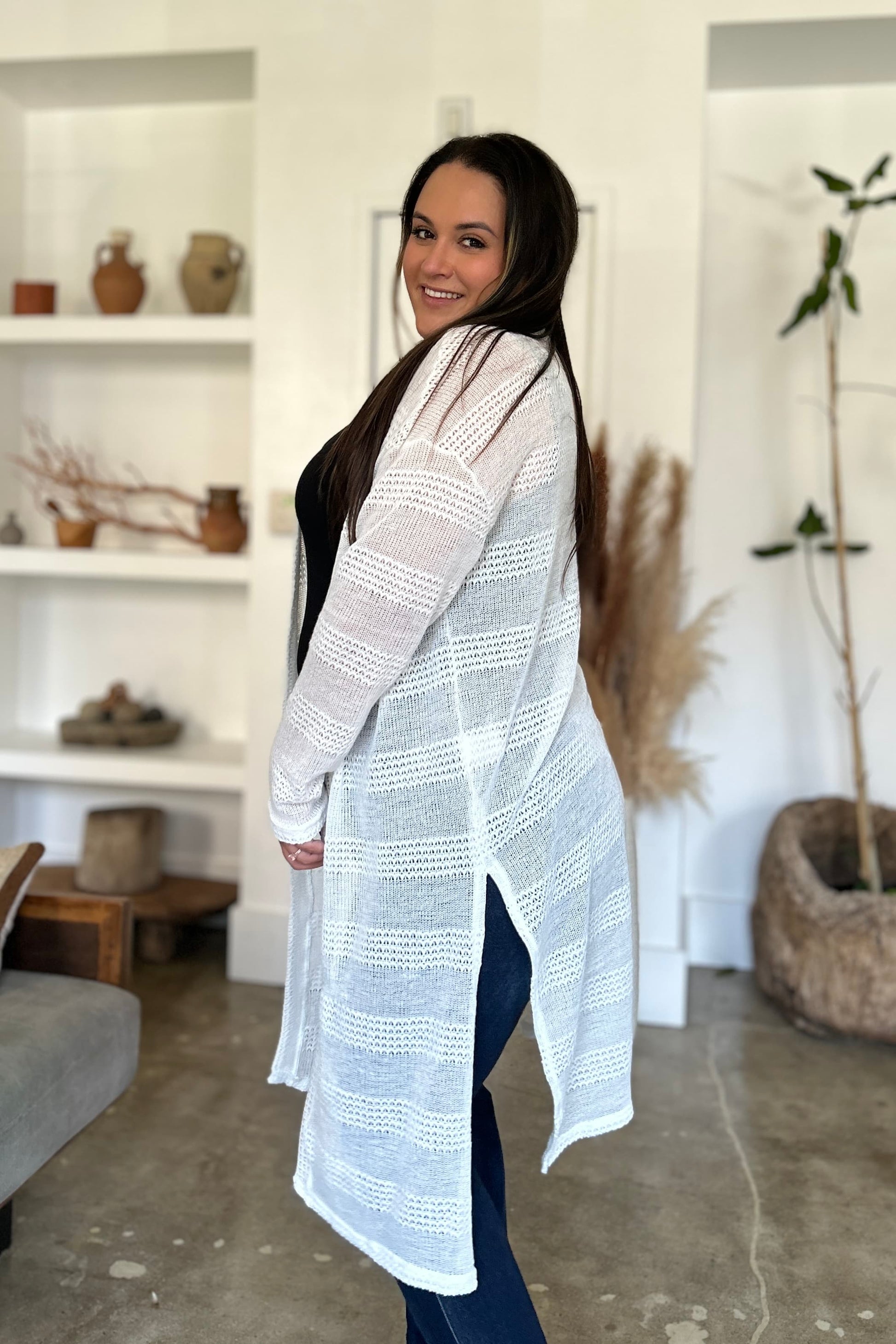 Double Take Full Size Open Front Longline Cardigan Shirt Apparel Clothing Tops Double Take Ship from USA Shirts USA Women Trendsi https://www.cyberehub.com