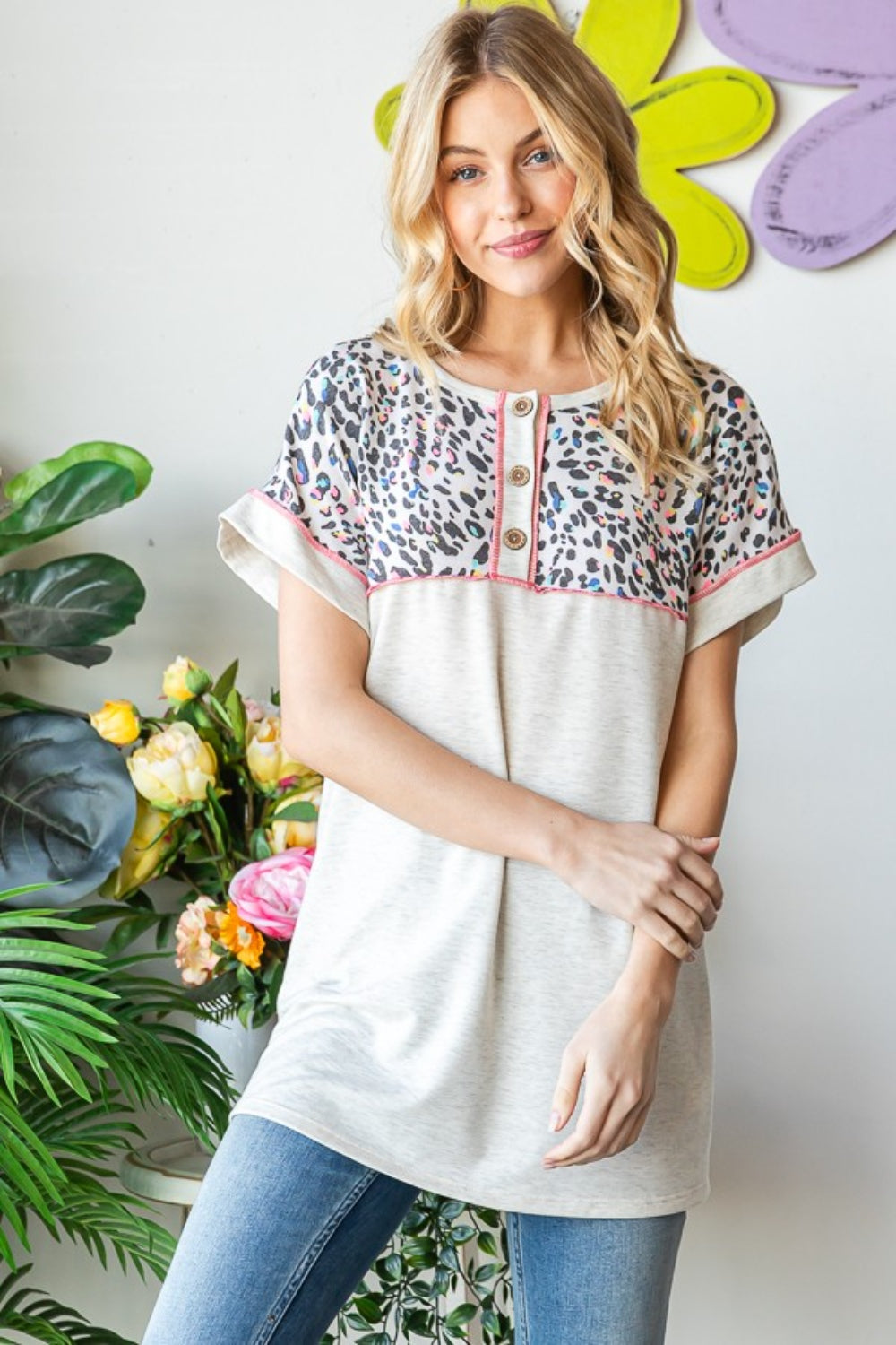 Heimish Full Size Exposed Seam Leopard Short Sleeve T-Shirt Apparel/Tops Heimish Ship from USA TikTok Tops Trendsi USPS Walmart Walmart Apparel Trendsi https://www.cyberehub.com