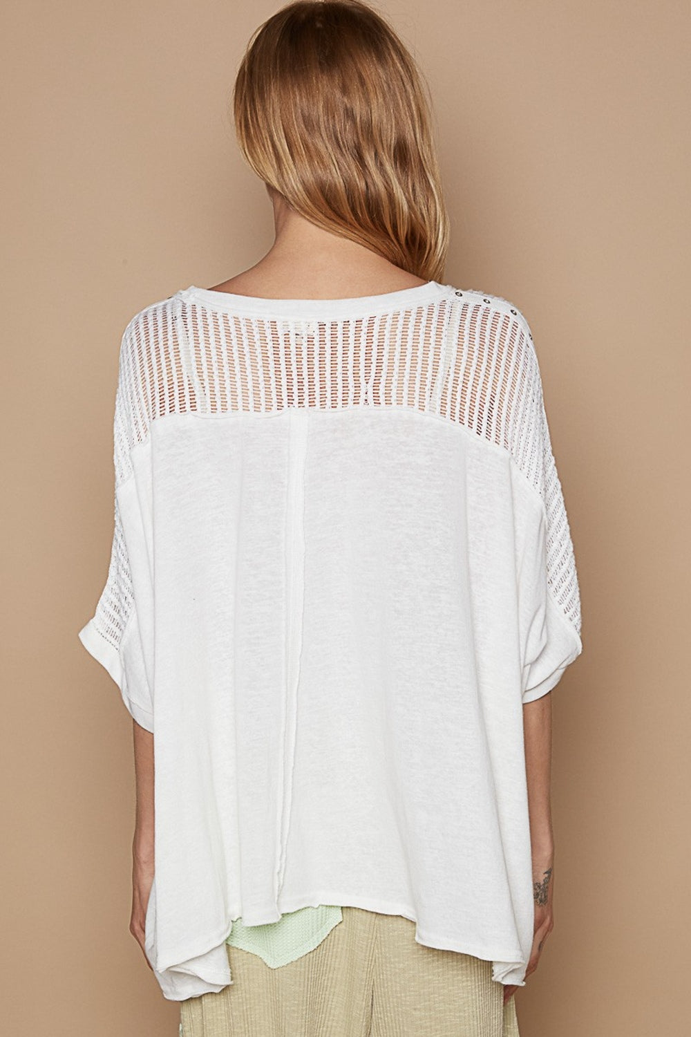 POL Eyelet Detail Studded High-Low Top Apparel/Tops POL Ship from USA TikTok Tops Trendsi USPS Walmart Walmart Apparel Trendsi https://www.cyberehub.com