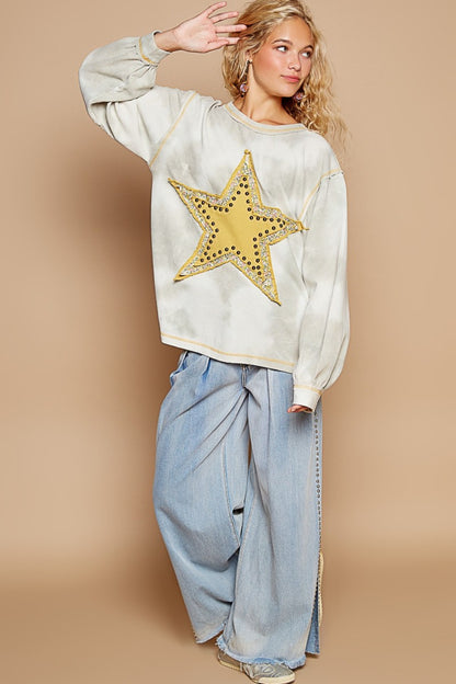 POL Washed Star Patch With Studded Top Shirt Apparel Clothing Tops POL Ship from USA Shirts USA Women Trendsi https://www.cyberehub.com