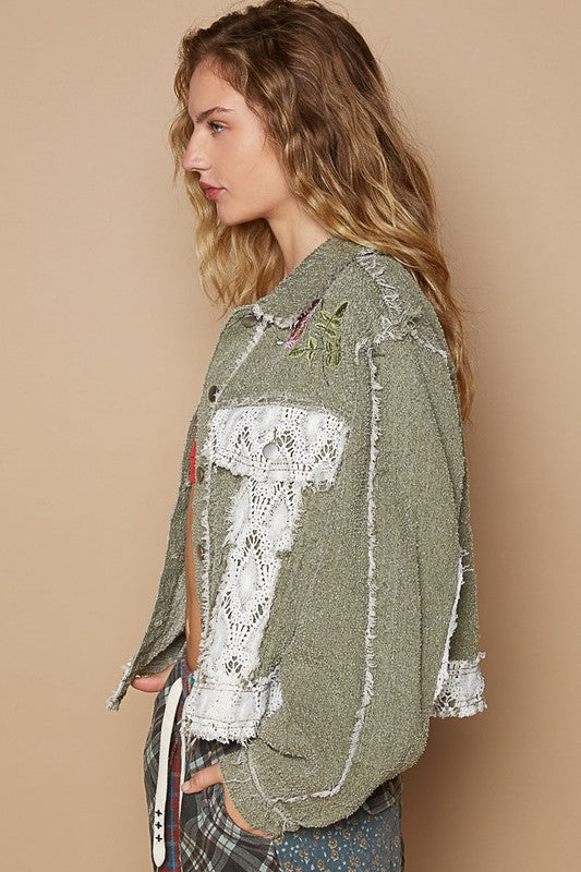 POL Crochet Patch Embroidered Button Up Jacket Apparel Apparel POL Ship from USA TikTok Trendsi Trendsi https://www.cyberehub.com