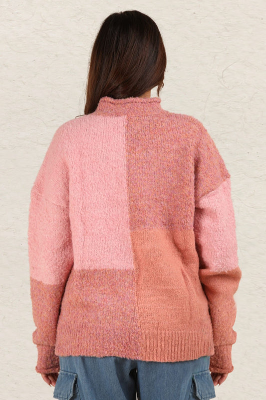 VERY J Color Block Mock Neck Drop Shoulder Sweater Shirt Apparel Clothing Tops price-change-job-active Ship from USA Shirts USA VERY J Women Trendsi https://www.cyberehub.com