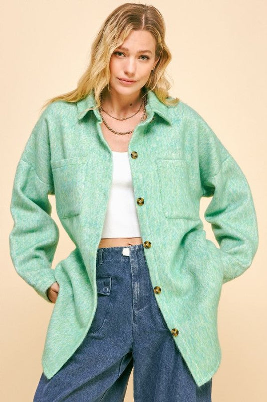 Davi & Dani Curved Hem Heathered Dropped Shoulder Shacket Apparel Apparel Davi & Dani Ship from USA TikTok Trendsi Trendsi https://www.cyberehub.com