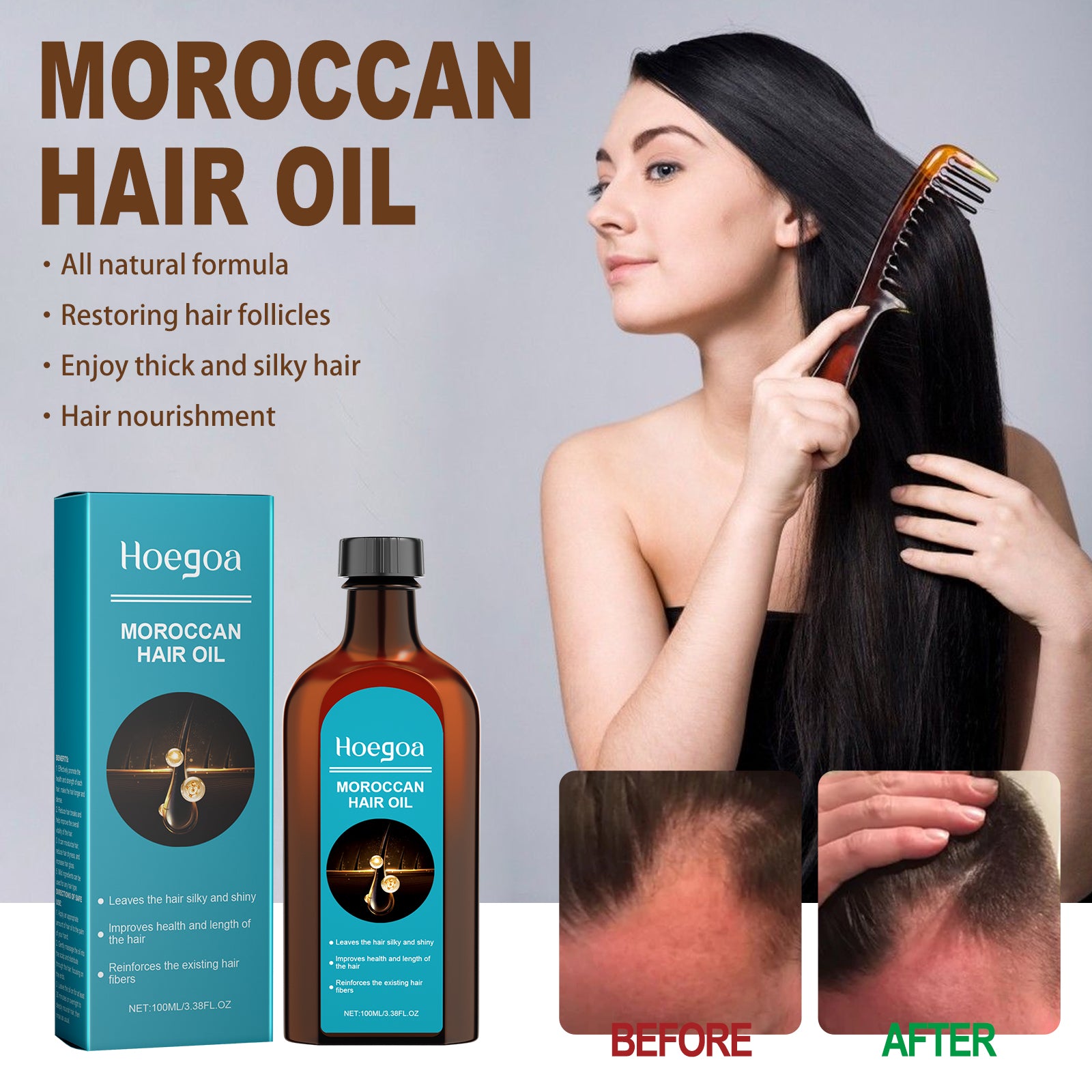Moroccan Hair Oil, Leave-In Hair Care Serum For Split Ends And Dry Hair Without Greasy Scent Health & Beauty Health Eprolo https://www.cyberehub.com