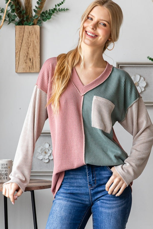 Heimish Color Block Exposed Seam Ribbed T-Shirt Mauve Tops/Jackets/Sweaters Clothing Tops Heimish Ship from USA TikTok Trendsi USPS Walmart Trendsi https://www.cyberehub.com