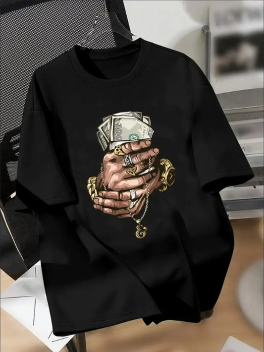 Money Hands Print Boys Casual Short-sleeved Round Neck T-shirt, Cool Comfy Versatile Tee Top, Perfect Summer Clothing Apparel/Shirt/Graphic Shirt SNULLO https://www.cyberehub.com