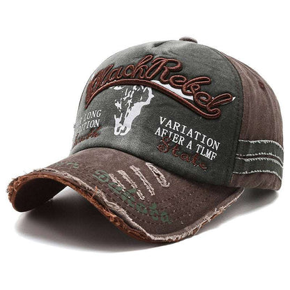 Vintage Embroidered Letter Washed Baseball Cap Army Green With Coffee Brim Adjustable Apparel/Hat CJ Hat Ship From China CJ https://www.cyberehub.com