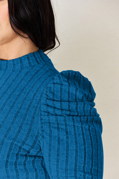 Basic Bae Full Size Ribbed Mock Neck Puff Sleeve T-Shirt Apparel/Tops Basic Bae Ship from USA TikTok Tops Trendsi USPS Walmart Walmart Apparel Trendsi https://www.cyberehub.com