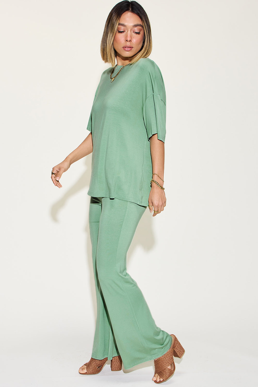 Basic Bae Full Size Bamboo Drop Shoulder T-Shirt and Flare Pants Set Apparel/Tops Basic Bae Ship from USA TikTok Tops Trendsi USPS Walmart Walmart Apparel Trendsi https://www.cyberehub.com
