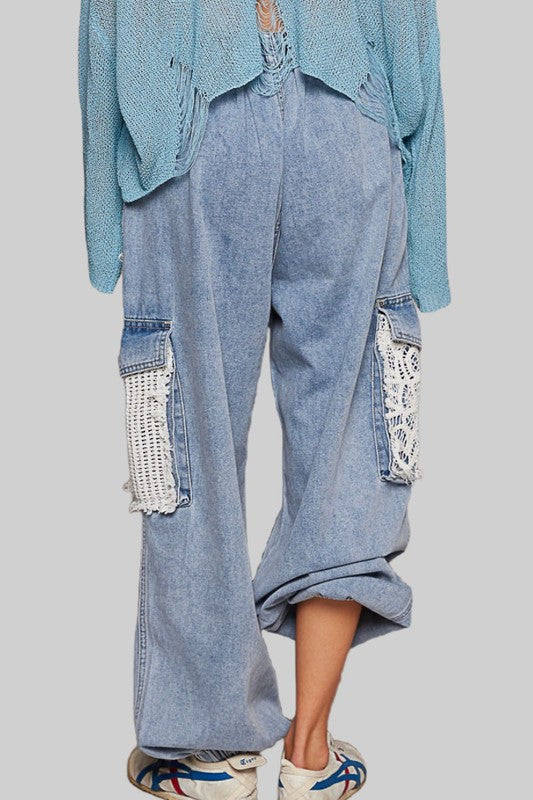 POL Crochet Patch Distressed Washed Jeans Apparel Apparel POL Ship from USA TikTok Trendsi Trendsi https://www.cyberehub.com