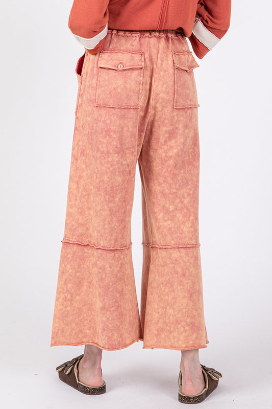 SAGE + FIG Mineral Washed Terry Wide Leg Pants Bottoms Bottoms Clothing Pants SAGE+FIG Ship from USA Women Trendsi https://www.cyberehub.com