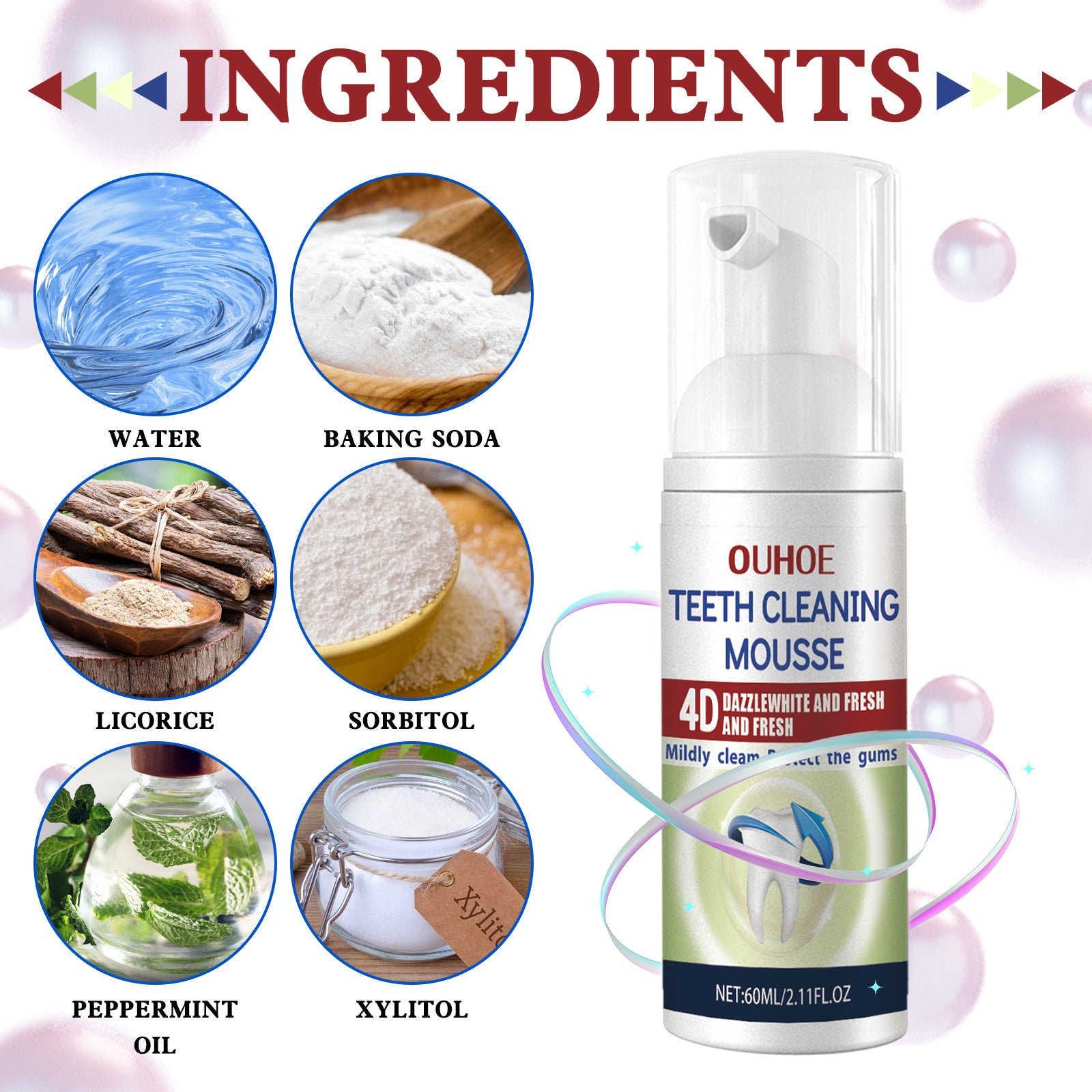 Tooth Cleaning Mousse, Mouth Clean Fresh Bright White Anti-decay Foam Toothpaste Health Eprolo https://www.cyberehub.com