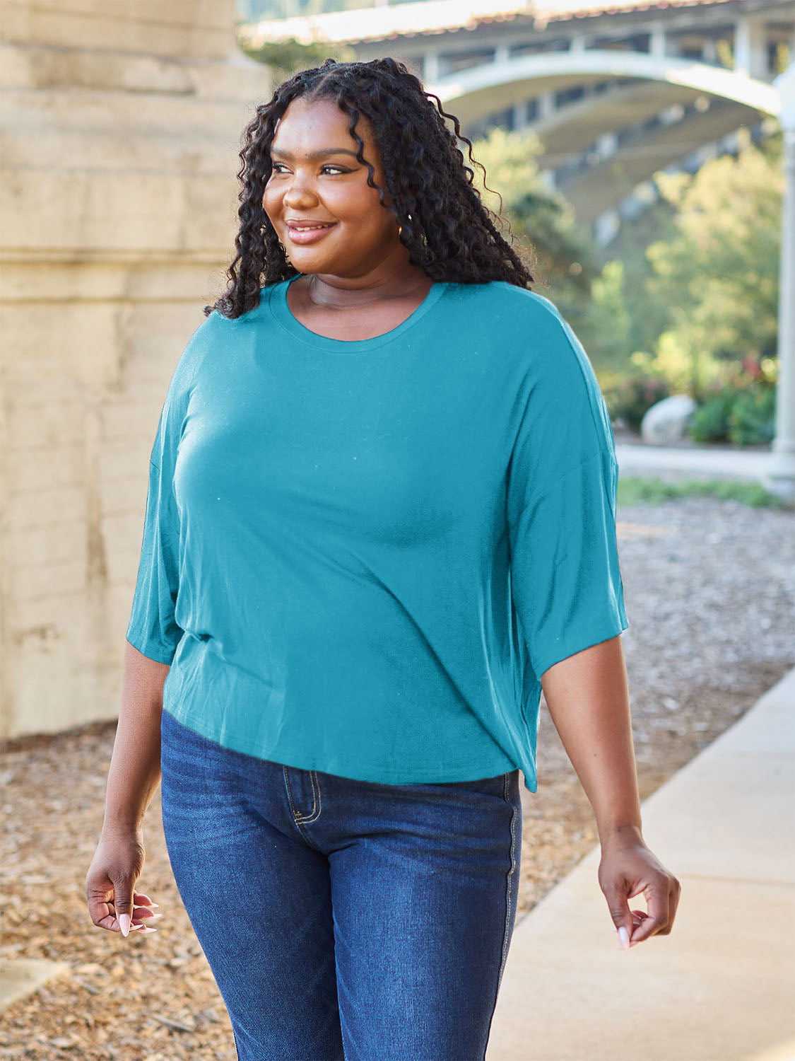 Basic Bae Full Size Round Neck Drop Shoulder T-Shirt Apparel/Tops Basic Bae Ship from USA TikTok Tops Trendsi USPS Walmart Walmart Apparel Trendsi https://www.cyberehub.com