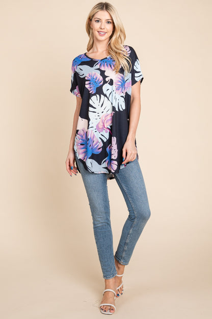 BOMBOM Printed Round Neck Short Sleeve T-Shirt Apparel/Tops BOMBOM Ship from USA TikTok Tops Trendsi USPS Walmart Walmart Apparel Trendsi https://www.cyberehub.com
