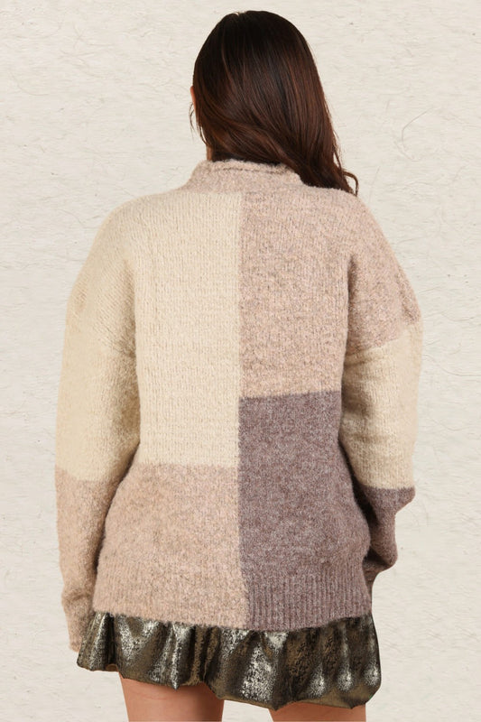 VERY J Color Block Mock Neck Drop Shoulder Sweater Shirt Apparel Clothing Tops price-change-job-active Ship from USA Shirts USA VERY J Women Trendsi https://www.cyberehub.com