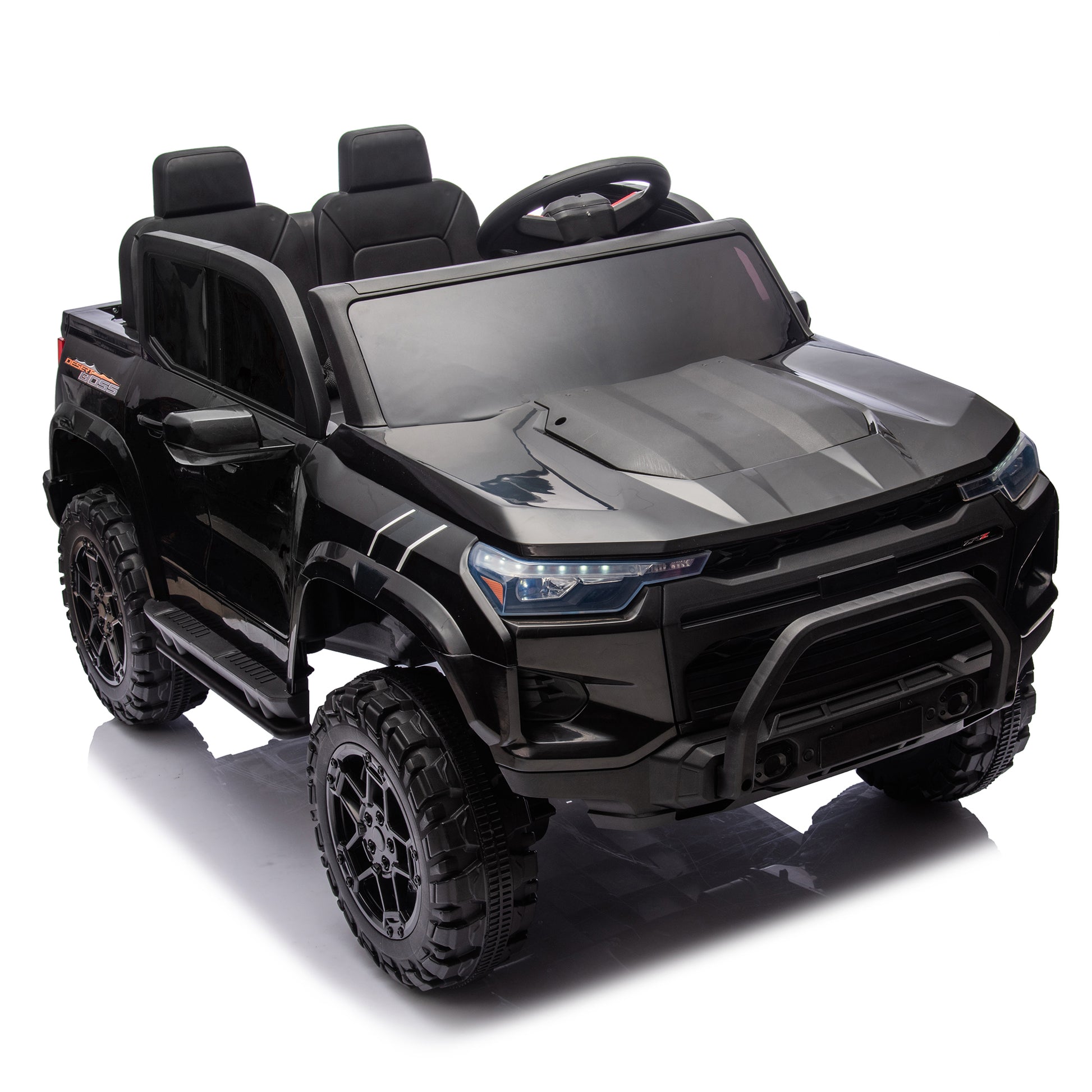 24V10A Two-seater Kids Ride On Electric Pickup, kids ride on toy W/parents remote control,4WD 800W motors,Two Safety belts,High Gate Safety Design,USB,Bluetooth, Speed 2.49-3.73MPH for kids aged 3+. Giga Kids Toys Giga https://www.cyberehub.com