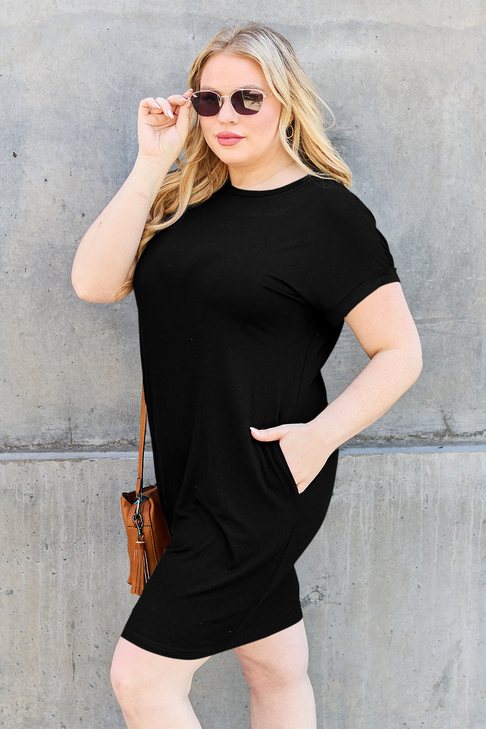 Basic Bae Bamboo Full Size Round Neck Short Sleeve Dress with Pockets Apparel/Dress Basic Bae Dress Ship from USA TikTok Trendsi USPS Walmart Walmart Apparel Trendsi https://www.cyberehub.com