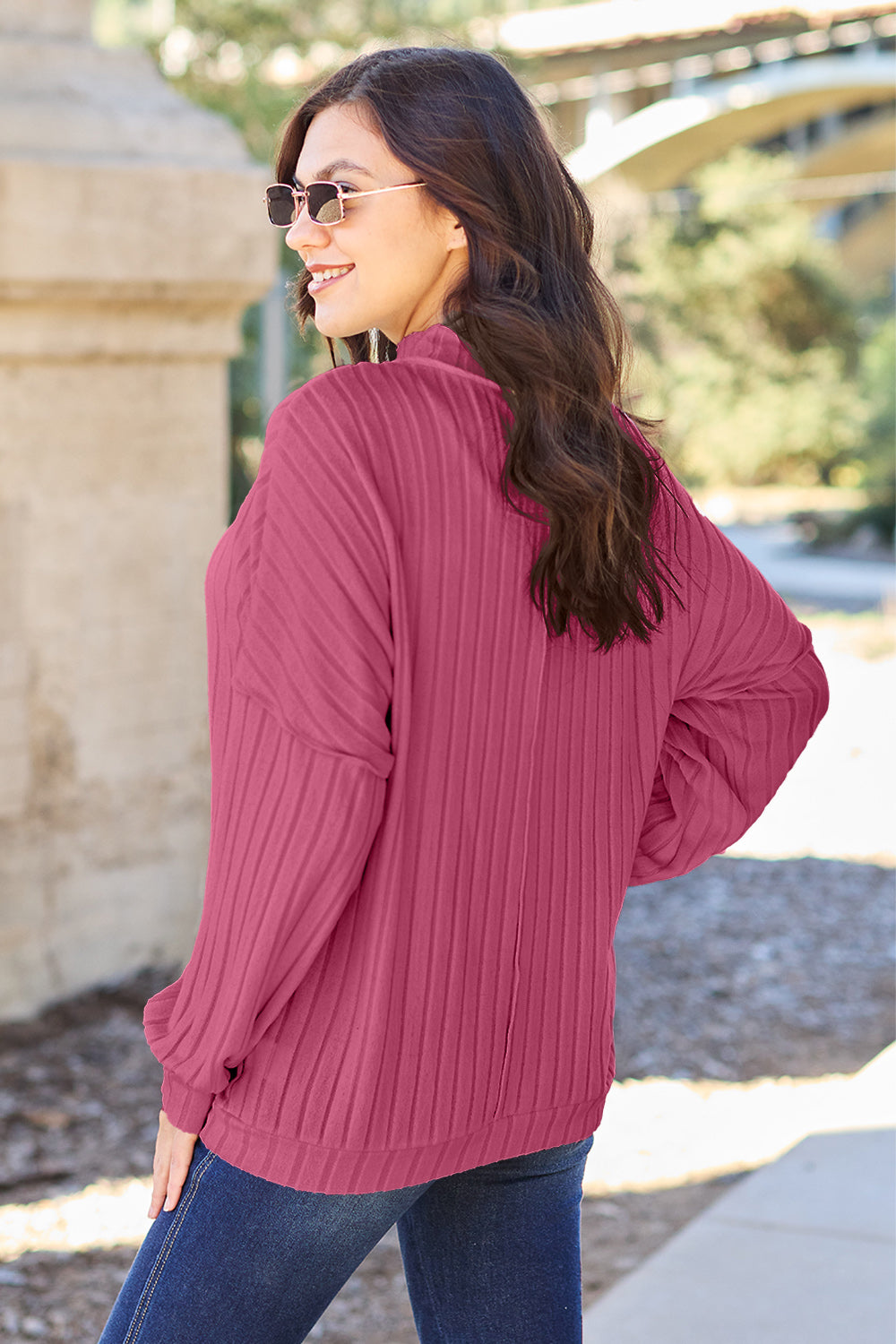 Basic Bae Full Size Ribbed Exposed Seam Mock Neck Knit Top Tops/Jackets/Sweaters Basic Bae Clothing Tops Ship from USA TikTok Trendsi USPS Walmart Trendsi https://www.cyberehub.com