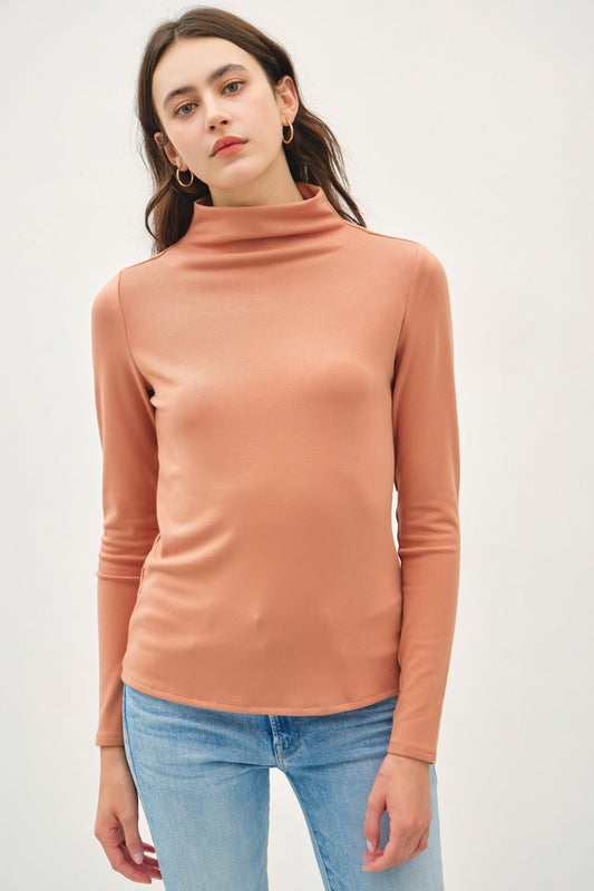 Be Cool Mock Neck Long Sleeve T-Shirt Persimmon Apparel/Tops BE COOL Ship from USA TikTok Tops Trendsi USPS Walmart Walmart Apparel Trendsi https://www.cyberehub.com