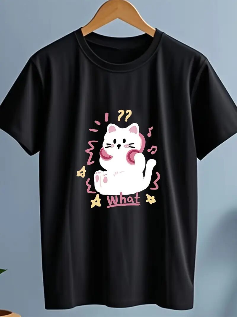 Women's Graphic T-Shirt - Stylish Black Printed Short Sleeved Top Apparel/Shirt/Graphic Cj Graphic Shirt SNULLO Yodel SNULLO https://www.cyberehub.com