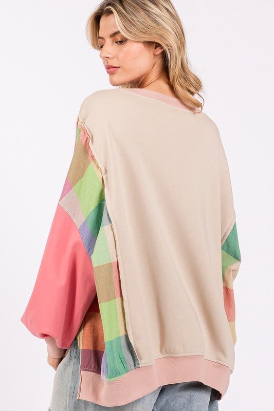 SAGE + FIG Full Size Contrast Peace Patch Dropped Shoulder Sweatshirt Apparel Apparel SAGE+FIG Ship from USA TikTok Trendsi Trendsi https://www.cyberehub.com